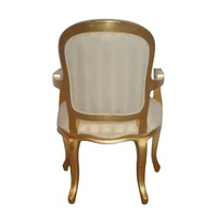 Fauteuils en feuille d'or, reproduction antique, chaises de salle à manger avec accoudoirs, conçues pour la salle à manger de restaurant et le mobilier de salon