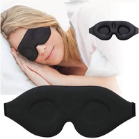 Masque de sommeil en mousse à mémoire de forme 3D profilé en coton noir anti-lumière