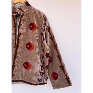 Handmade Velvet Suzani Embroidered Boho Coat Autumn Winter Cotton <b>Jacket</b> Reversible Eco-Friendly Gift for Her - Product Image 4