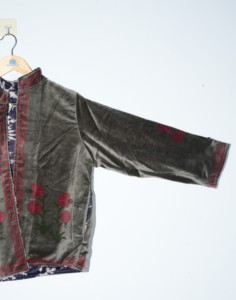 Veste en velours faite à la main, imprimée au bloc, respirante, tricotée, 100% coton, écologique, pour femme, motif floral ethnique, automne - Product Image 3