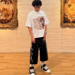 Nueva llegada: Camiseta de verano para hombre, de algodón grueso, de manga corta, con estampado gráfico personalizado, corte holgado, a precios razonables. - Product Image 3