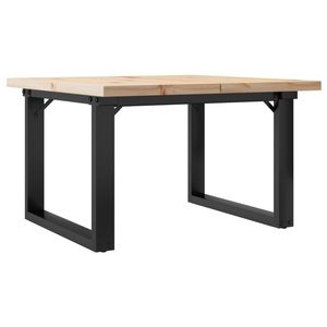 โต๊ะกาแฟโครงเหล็กโอเฟรมไม้สนแท้ 23.6"x23.6"x15.9" - Product Image 2