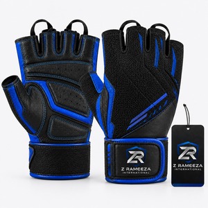 Guantes de Gimnasio Transpirables Antideslizantes con Almohadilla de Gel, para Fisicoculturismo y Levantamiento de Pesas, Unisex, Acrílico/Algodón Elástico, Medios Dedos, Protección UV - Product Image 3