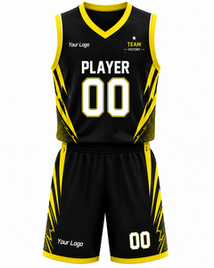 Ensemble de maillots de basket personnalisés Team Victory, sublimés, respirants, anti-transpiration, 100% polyester, courts, été, unisexe, adulte - Product Image 1