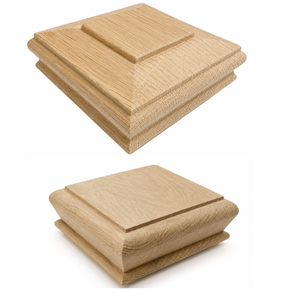 Tapa de poste de escalera de madera maciza tradicional con diseño de parte superior cuadrada, duradera, ecológica y de fácil instalación - Product Image 1