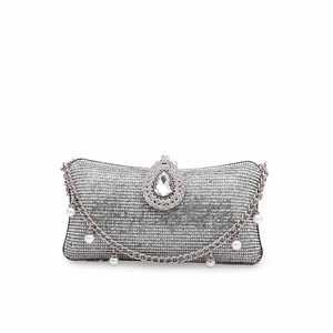 Clutch de novia plateado para mujer P15273 - Product Image 3