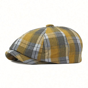 Gorra Newsboy a Cuadros Ajustable de Tweed Ivy, Transpirable, para Otoño e Invierno, Unisex, Estilo Baker Boy, con Botón en la Parte Superior, OEM - Product Image 6