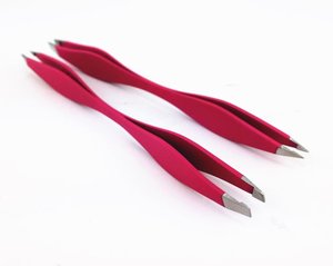 Juego de Pinzas para Cejas de Acero Inoxidable sin Costuras, Estuche de PU, Puntas Inclinadas y Puntiagudas, Pinzas de Precisión Duraderas, Pinzas Clásicas - Product Image 3