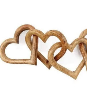 Décoration moderne en bois blanc sculpté à la main, motif nœud, avec 3 maillons de chaîne, objets décoratifs pour table basse, étagère, accents de style ferme - Product Image 1