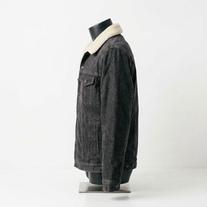Top Trendy <b>Men's</b> Denim <b>Sherpa</b> <b>Jacket</b> with Stand Collar 100% Cotton Custom Front Zipper Closure - Product Image 3