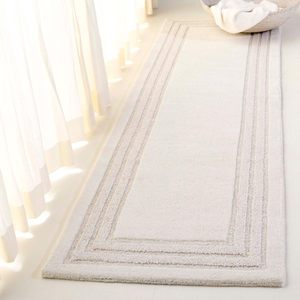 Tapis en laine tissé à la main de qualité supérieure, couleur blanc ivoire, moderne, antidérapant, adapté aux animaux domestiques, à poils longs, pour salon, chambre, décoration intérieure, Nouvel An - Product Image 1