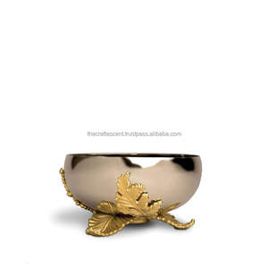 Bol de service de luxe en aluminium fait main, écologique, finition polie, design personnalisé, pour la maison, les restaurants, les tables et les fêtes - Product Image 3