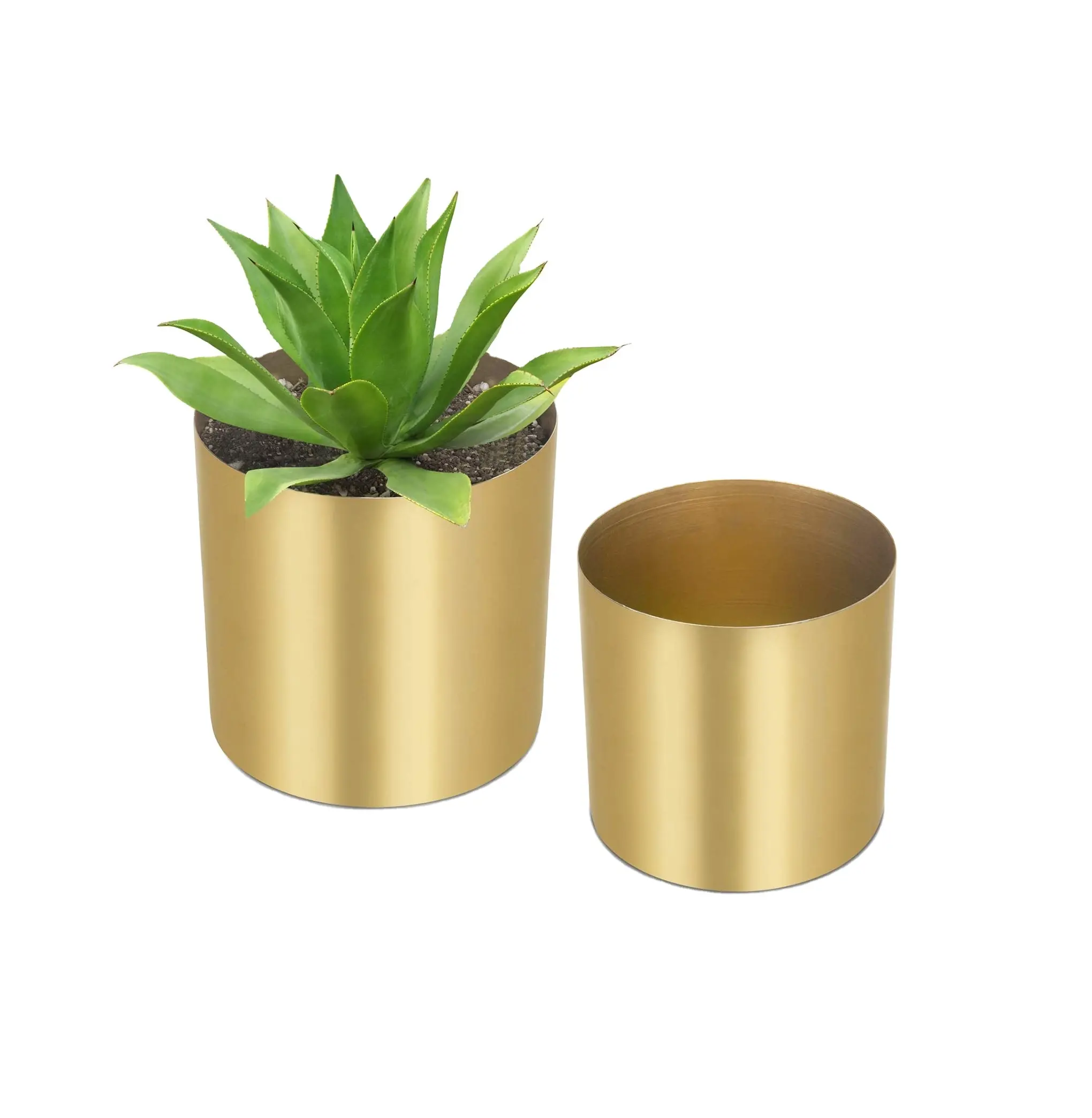 ユニークな真鍮の植木鉢とホーム & ガーデンとバルコニー2つの異なるサイズのホット販売製品のために磨かれたために装飾