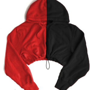 Sudadera con capucha corta de felpa francesa para mujer, talla grande, con cremallera, estilo reestilizado, lisa, para invierno - Product Image 5