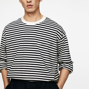 T-shirt vierge oversize à épaules tombantes Streetwear pour homme - Product Image 2