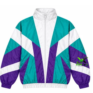 Chaqueta Cortavientos Retro de Bloques de Color para Mujer VANTEX SPORTS, Blusón con Cuello Alto y Cremallera, Ligera, de Poliéster, para Otoño - Product Image 1