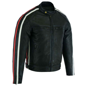 Chaqueta de Motociclista de Cuero Genuino para Hombre, Diseño Personalizado OEM, Estilo Biker, para Conducir, Ropa Urbana con Protección - Product Image 1