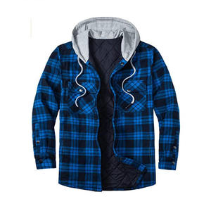 Customizable Front Logo Hooded <b>Flannel</b> <b>Jacket</b> for Men-Streetwear Outdoor Use - Product Image 4