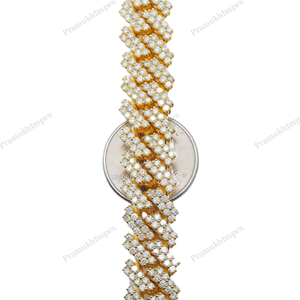 14 MM 22 inches Elegant <b>Iced</b> <b>Out</b> Cuban Link <b>Chain</b> 925 Sterling Silver Extended Clasp Hip Hop <b>Chain</b> Thick Miami Luxury Statement - Product Image 5