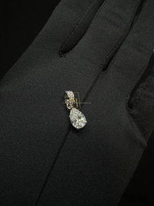 Iced Fine Jewelry Teardrop Dainty Pendentif Collier Poire Coupe VVS Moissanite Diamant Halo Illusion Réglage Usage Quotidien Cadeau De Mariage - Product Image 2