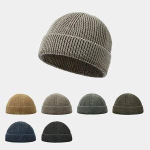 Gorro de Punto Verde Oliva para Hombre, con Logotipo Personalizado, Gorro de Invierno Cálido, Gorro de Punto Elástico Unisex al por Mayor - Product Image 4