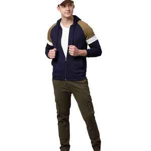 Sudadera con Capucha para Hombre, Diseño Color Block, Manga Raglán, Cierre de Cremallera, Estilo Casual para Otoño, Corte Regular, Tejido de Algodón - Product Image 2
