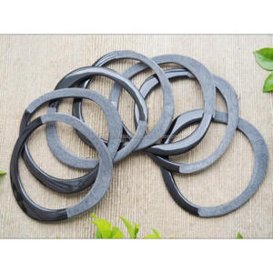 Bracelets en corne polie BuffGlow | Pile de bracelets classique brillante avec finition marron doré | Artisanat intemporel - Product Image 3