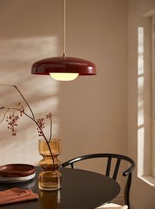 Lampe suspendue en forme de soucoupe volante de style nordique, crème et blanche, diffuseur opale, luminaire suspendu pour salon, décoration de Noël - Product Image 2