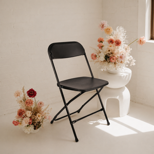 Black Plastic Folding Chair Modern Design Outdoor Lightweight Durable Seating for Events Parties Park Hotel School Dining - Product Image 1