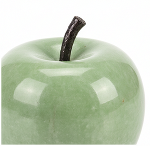 Sculpture de pomme en onyx vert artisanal - Décoration de fruit en pierre naturelle pour accents de luxe à la maison et ornementation élégante de bureau - Product Image 3