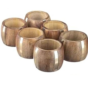 Anneau de serviette en bois, design exclusif, pour service de table, mariage et centre de table événementiel - Product Image 4