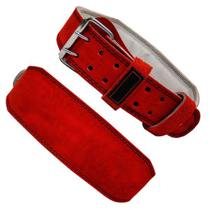 Cinturón de Piel Rojo para Levantamiento de Pesas, Hebilla Ajustable, Soporte Lumbar para Entrenamiento de Fuerza, Unisex, para Gimnasio - Product Image 6