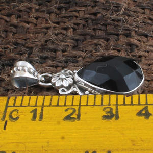 Natural Black <b>Onyx</b> Pendant 925 Sterling Silver Square Signet <b>Necklace</b> <b>Onyx</b> Charm Jewelry Manufacturer Custom - Product Image 4