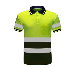 <b>Work</b> Shirts For Men - High Visibility Shirts For Men Safety Polo Shirt With Reflective Stripes Hi Vis Two Tone Cool Breathable - Product Image 2