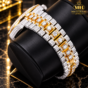 นาฬิกาควอตซ์หรูหราสำหรับทุกเพศ MB ETERNAL JEWELS ขนาด 38 มม. หน้าปัดเพชร สายสแตนเลส สตีล แสดงผลแบบอนาล็อก-ดิจิตอล ตัวเลขโรมัน ระบบอัตโนมัติ ใช้ได้ทุกวัน - Product Image 3