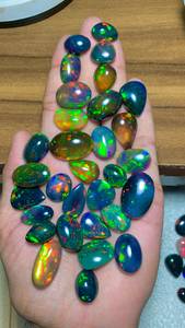 โอปอลดำเอธิโอเปียธรรมชาติทรงคาโบชอง หลายสี รูปไข่ รูปลูกแพร์ รูปหยดน้ำ สำหรับทำเครื่องประดับ - Product Image 3