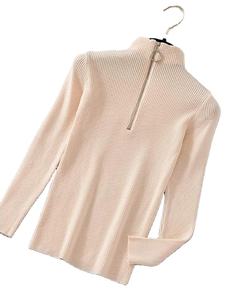 Pulls en laine/acrylique pour femmes, mode, tricot uni, hiver, vintage, manches longues, basiques, col roulé mi-haut, chics, décontractés - Product Image 5