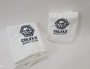 Serviettes de sport en tissu éponge léger brodées Colfax, logo personnalisé, tailles OEM 14/20-27/54, usage domestique et hôtelier - Product Image 1