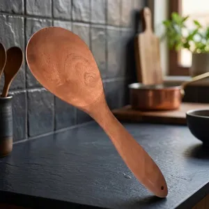 Wooden Rice <b>Ladle</b> Spoon Long Handle Wooden Serving Spoon for Cooking Rice <b>Soup</b> Curry Kitchen Utensil - Product Image 5