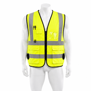 High-Visibility Reflective uniform Vest with Cooling Fan, Multi-Pocket Design & <b>ID</b> <b>Holder</b> - Product Image 2