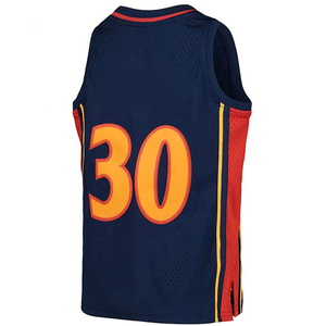 เสื้อบาสเก็ตบอลเปล่าแบบปรับแต่งได้สำหรับผู้ชาย ผ้าตาข่าย ระบายเหงื่อได้ดี ยืดได้สี่ทิศทาง เสื้อกีฬาแขนกุด สีดำเหลือง - Product Image 3