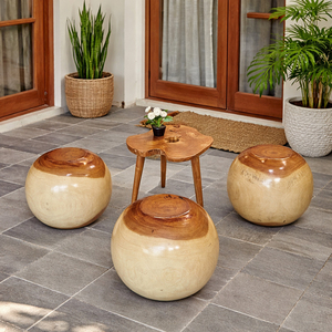 Taburete Esférico Moderno Ergonómico de Madera Maciza de Suar Natural, Mueble de Lujo Hecho a Mano para Decoración del Hogar y Proyectos Hoteleros - Product Image 5