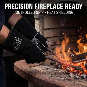 Guantes de Seguridad para Soldadura, Resistentes al Fuego, con Palma Reforzada de Cuero, Puño Largo, Protección Industrial - Product Image 6