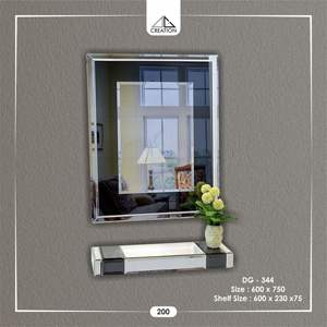 Espejo de pared rectangular con un diseño moderno y elegante con estante a juego, perfecto para la sala de estar, dormitorio, entrada, decoración artística. - Product Image 5