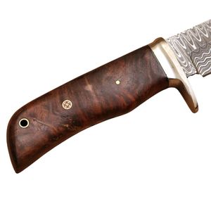 Couteau de camping EDC en acier Damas fait main sur mesure, manche en bois mosaïque, poinçon Damas, fabrication OEM - Product Image 3