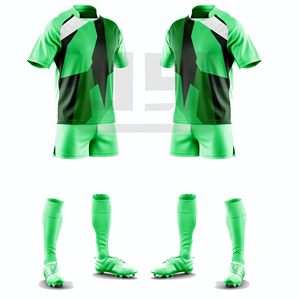 Kit d'équipe de rugby haut de gamme, maillot et short personnalisés avec impression numérique, 100% polyester, léger, respirant, antibactérien, coupe-vent - Product Image 6