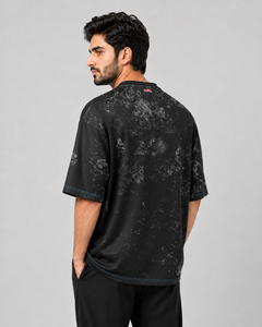 T-shirt sportif pour homme Euro à manches courtes, coupe oversize, sublimation, motif géométrique, séchage rapide, coupe classique, col rond, tricoté en polyester - Product Image 2
