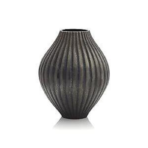 Vase à fleurs vintage en aluminium et laiton noir, style Art déco, élégant, décoration d'intérieur, vase de table pour salon, chambre à coucher, table à manger - Product Image 1