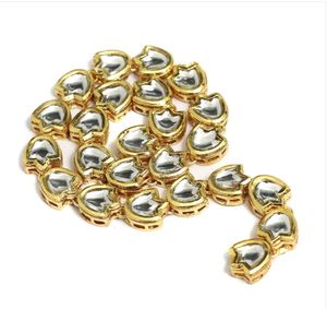 Perle connectrice ovale en laiton plaqué or 18 carats avec cristal Meena Kaari doré, 11x12mm, pour la fabrication de bijoux et composants de colliers, vente en gros - Product Image 1