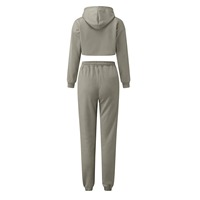Conjunto Deportivo de 2 Piezas para Mujer, Top Corto Sexy con Capucha y Pantalones Largos, Personalizable con Logotipo, Precio Bajo